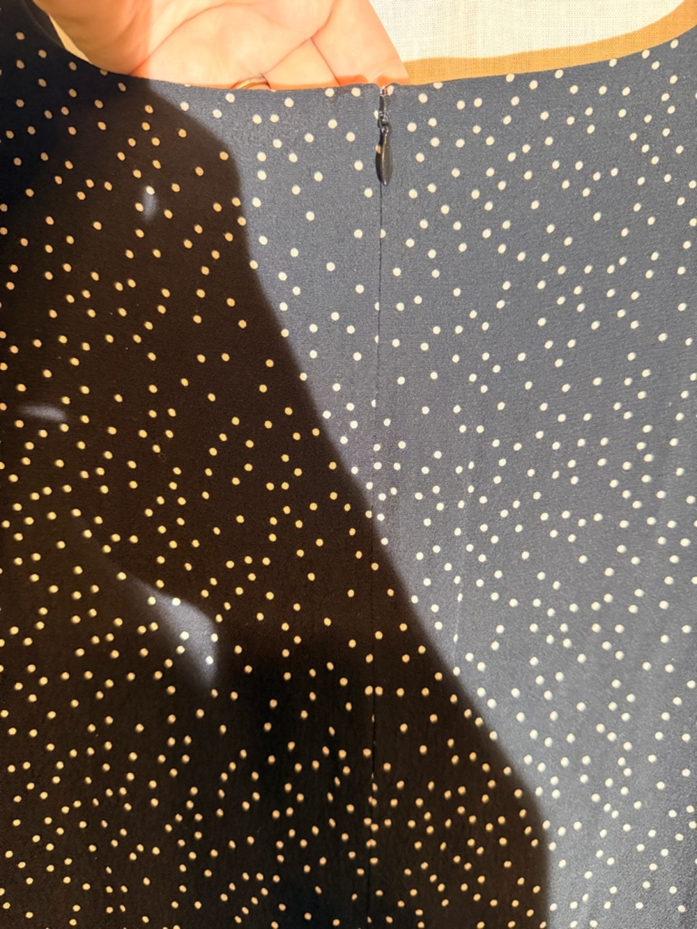 Madewell Black Polka Dot V-Neck Mini Dress - Picture 7 of 10